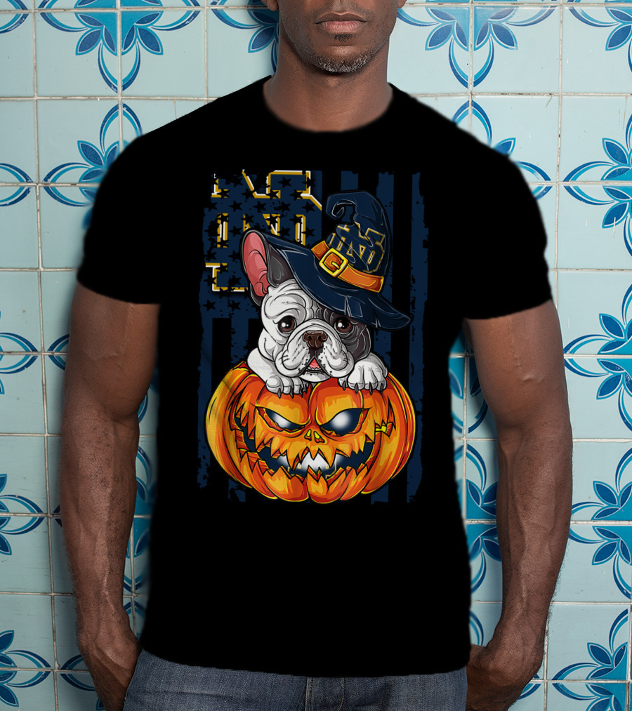 Notre Dame Bulldog Halloween Pumpkin T-Shirt