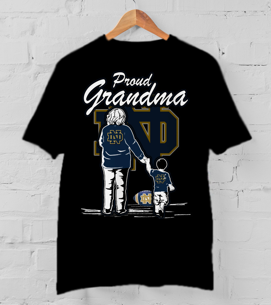 Proud Grandma Notre Dame Fighting Irish Family Football Heritage T-Shirt