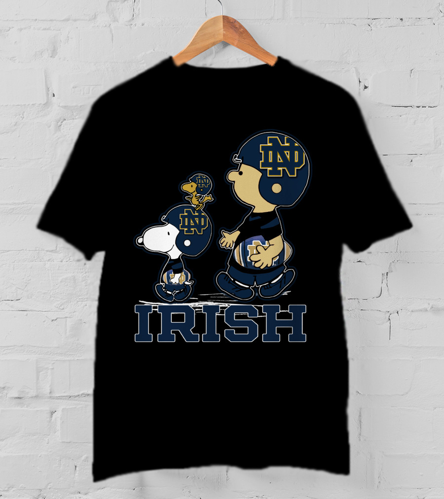 Snpfootball Notre Dame Fighting Irish Peanuts Characters Collaboration T-Shirt