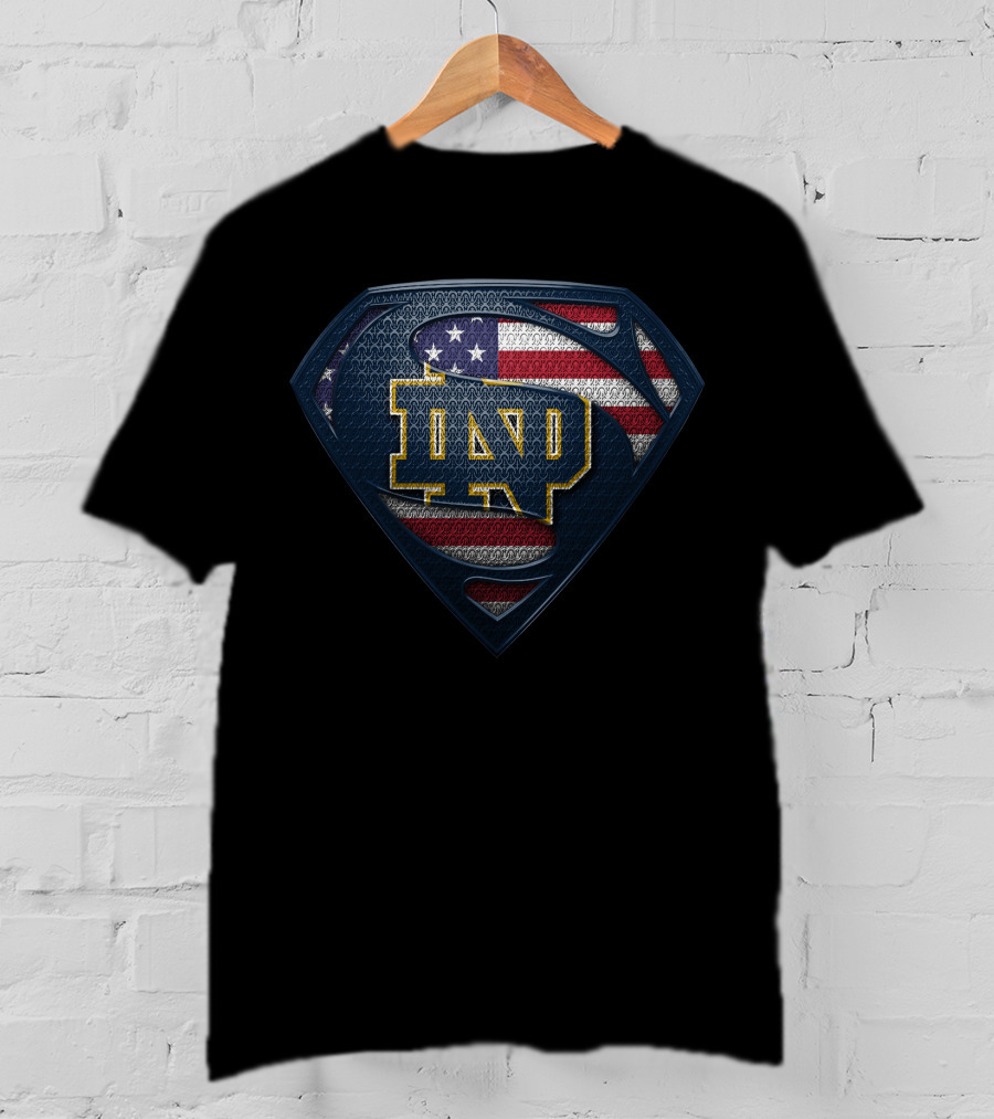 Notre Dame Fighting Irish American Flag Shield T-Shirt
