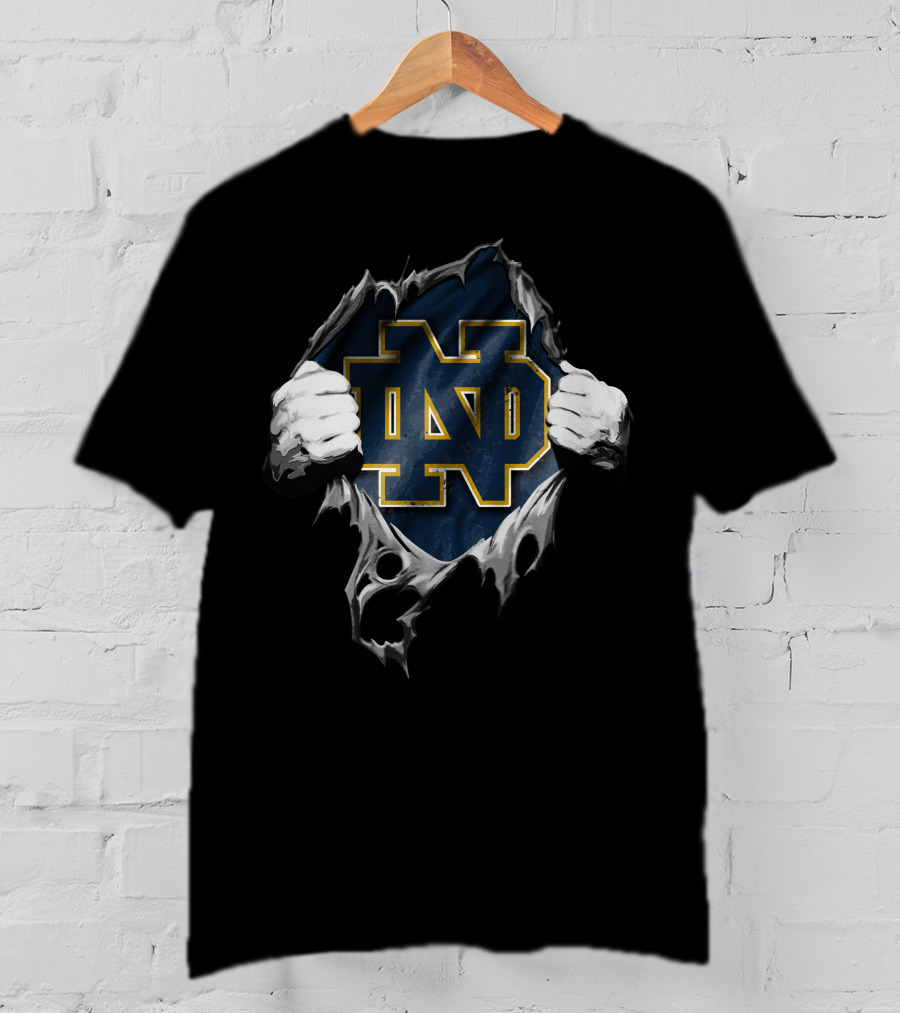 Notre Dame Fighting Irish Torn Logo Peeling T-Shirt
