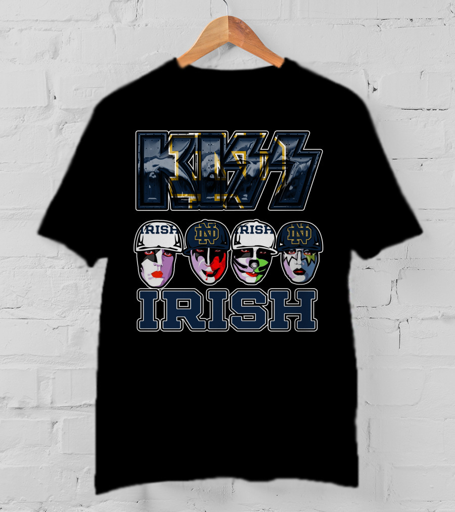 Kiss Notre Dame Fighting Irish IRISH ND Facepaint Helmets T-Shirt