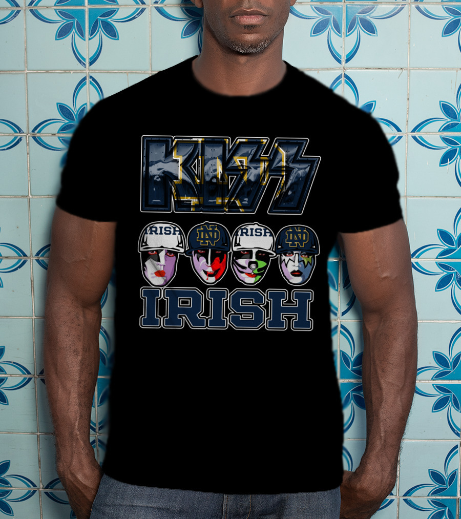 Kiss Notre Dame Fighting Irish IRISH ND Facepaint Helmets T-Shirt