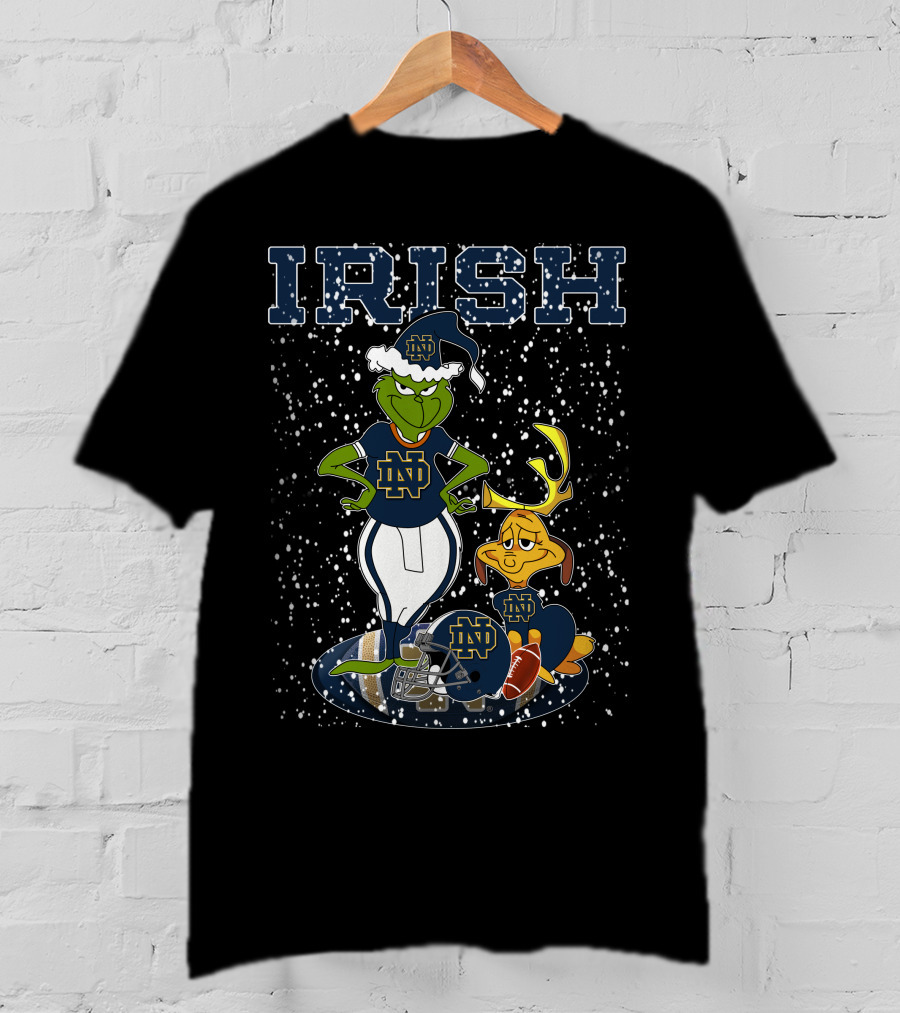 Grinchxmas Notre Dame IRISH ND Football Snowflakes T-Shirt