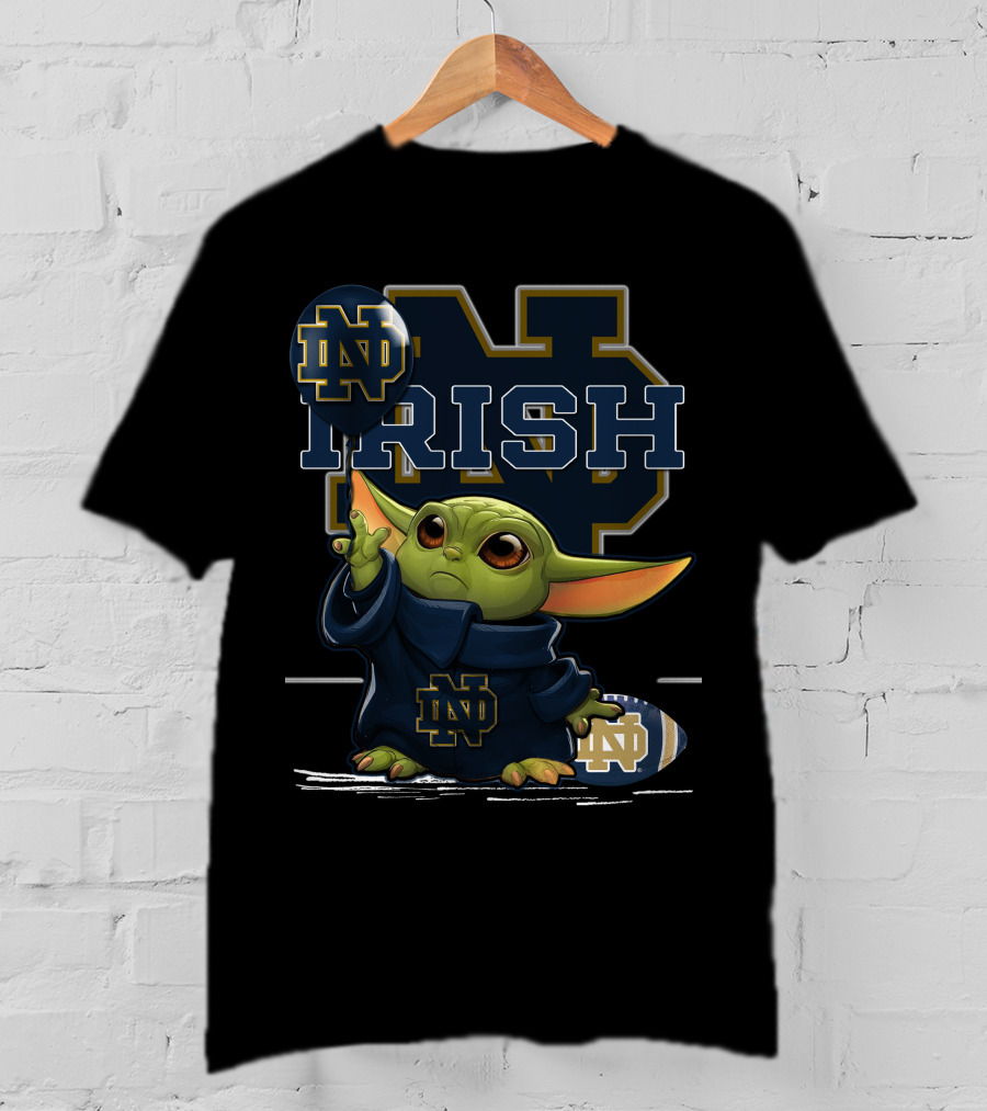 Yoda Notre Dame Irish ND Football Balloon T-Shirt
