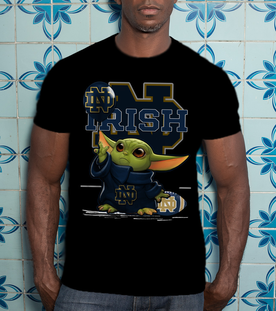 Yoda Notre Dame Irish ND Football Balloon T-Shirt