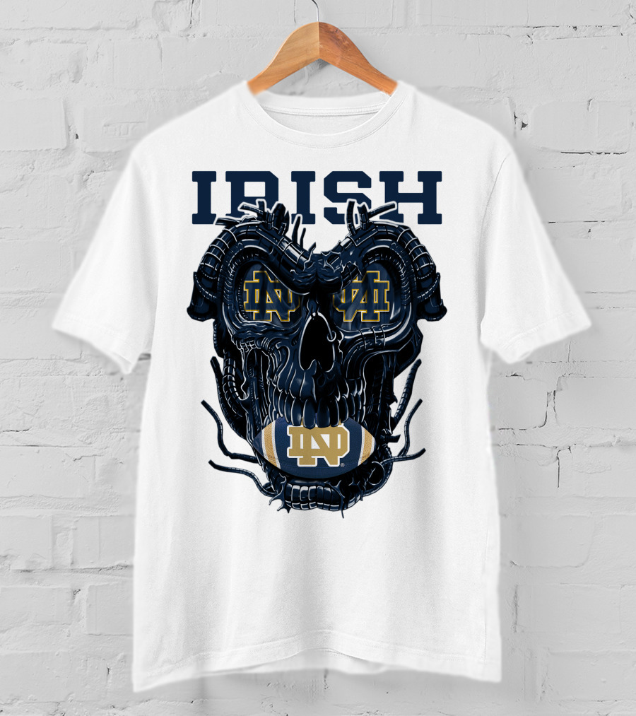 Dragonskull Notre Dame Irish ND Football Skull T-Shirt