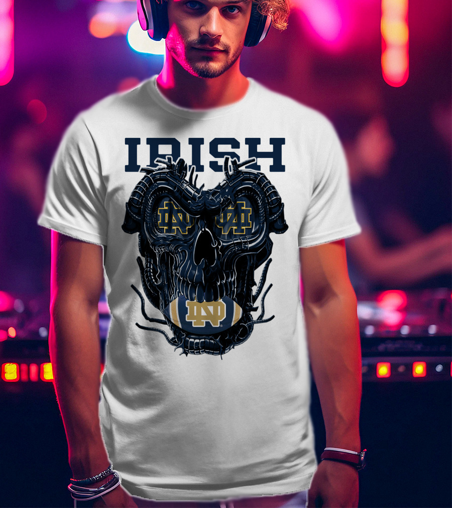 Dragonskull Notre Dame Irish ND Football Skull T-Shirt