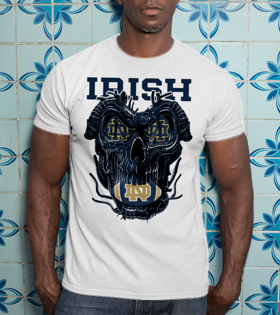 Dragonskull Notre Dame Irish ND Football Skull T-Shirt