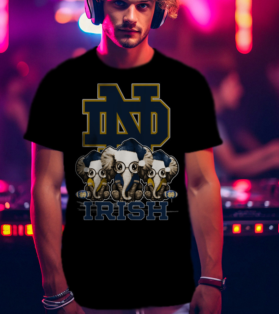 ND Elephants Irish Xmas Notre Dame Fighting Irish T-Shirt