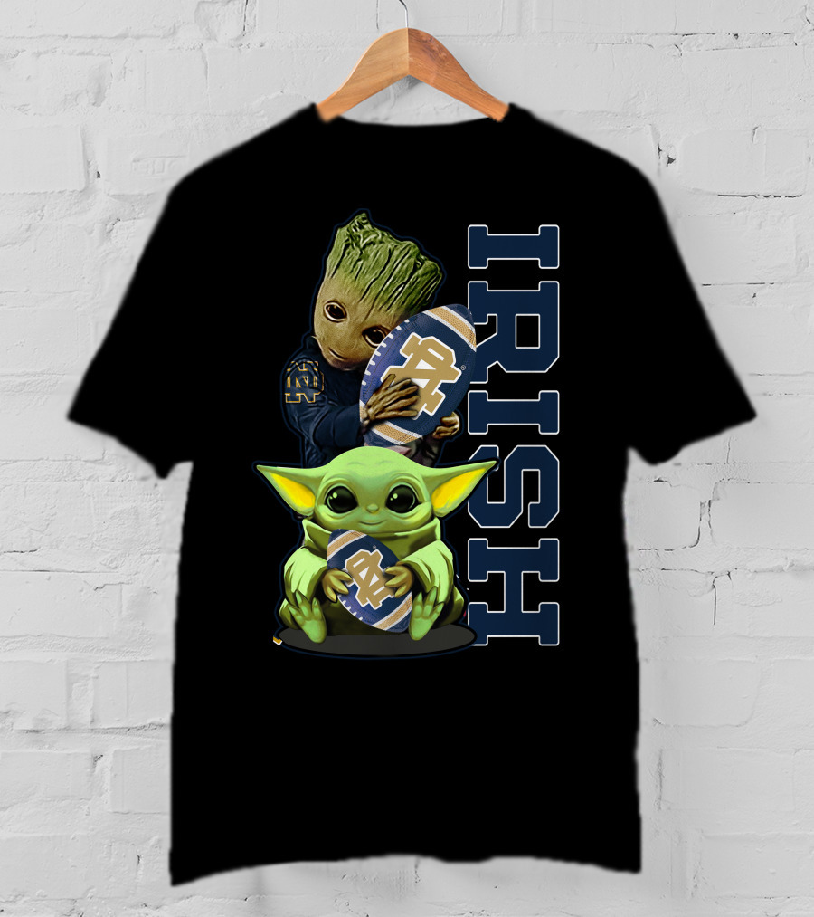 Grzd Notre Dame Fighting Irish Groot And Baby Yoda IRISH T-Shirt