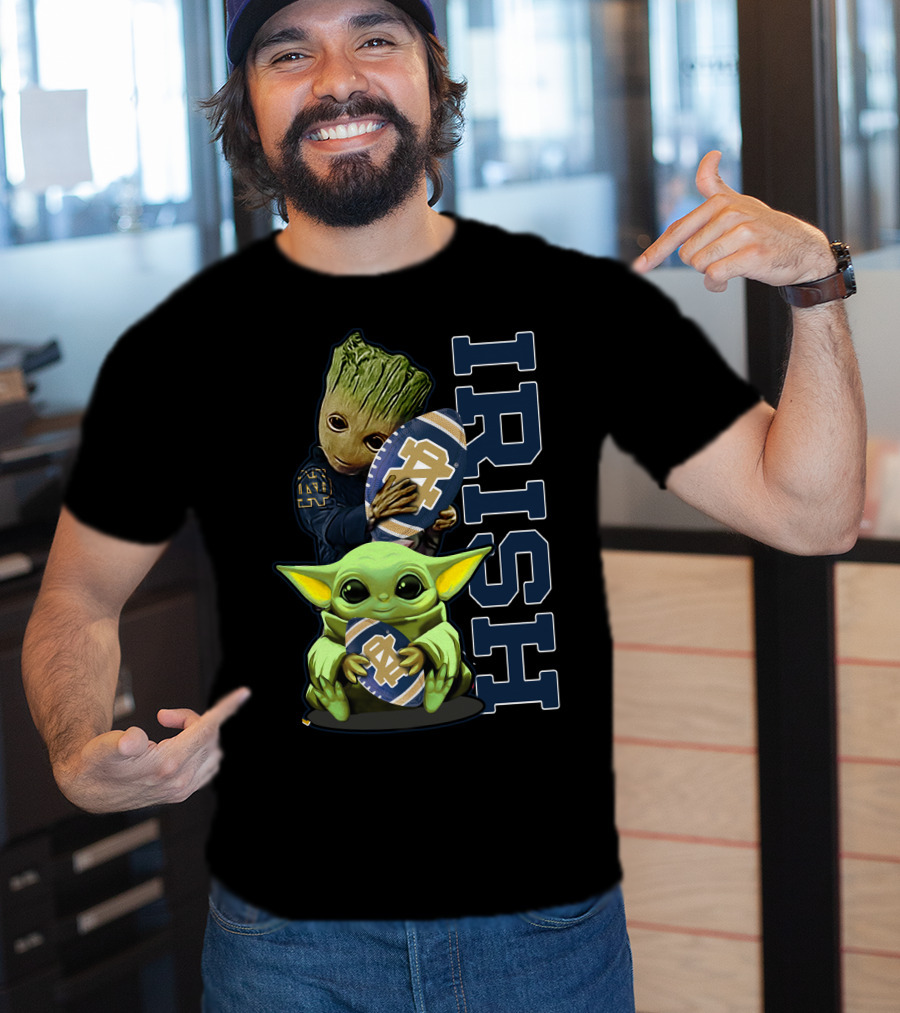 Grzd Notre Dame Fighting Irish Groot And Baby Yoda IRISH T-Shirt