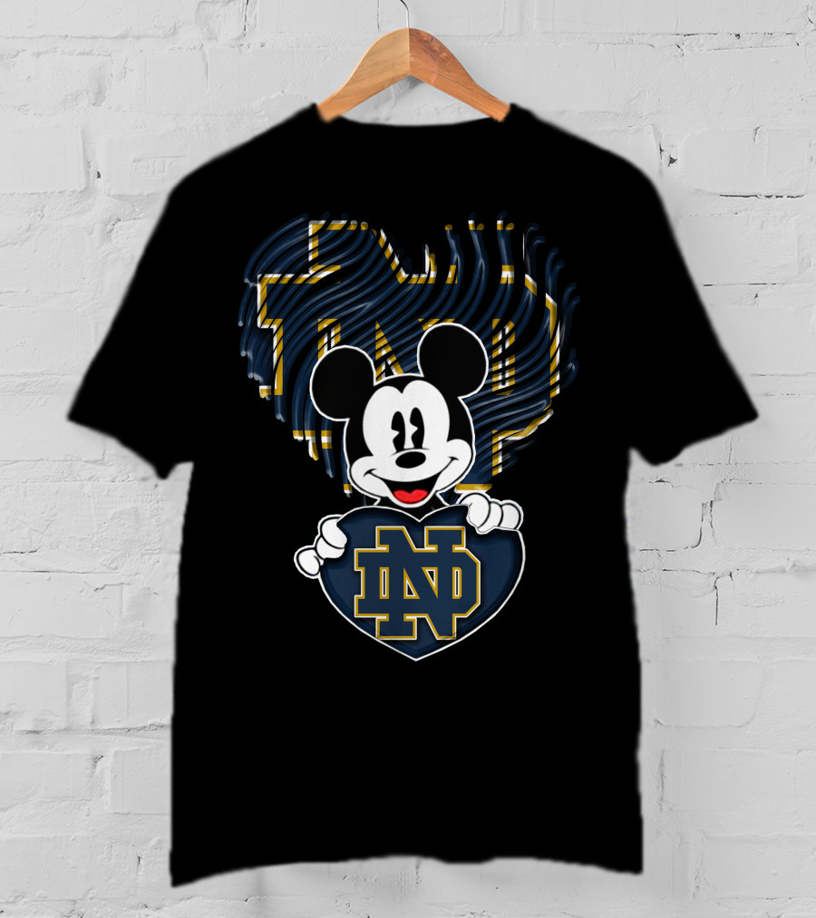 Notre Dame Fighting Irish Mickey Holding ND Heart T-Shirt