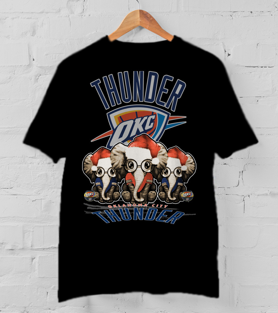 OKC Thunder Christmas Elephants Oklahoma City T-Shirt