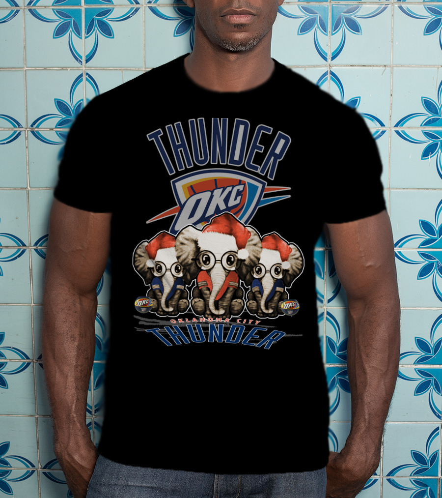 OKC Thunder Christmas Elephants Oklahoma City T-Shirt
