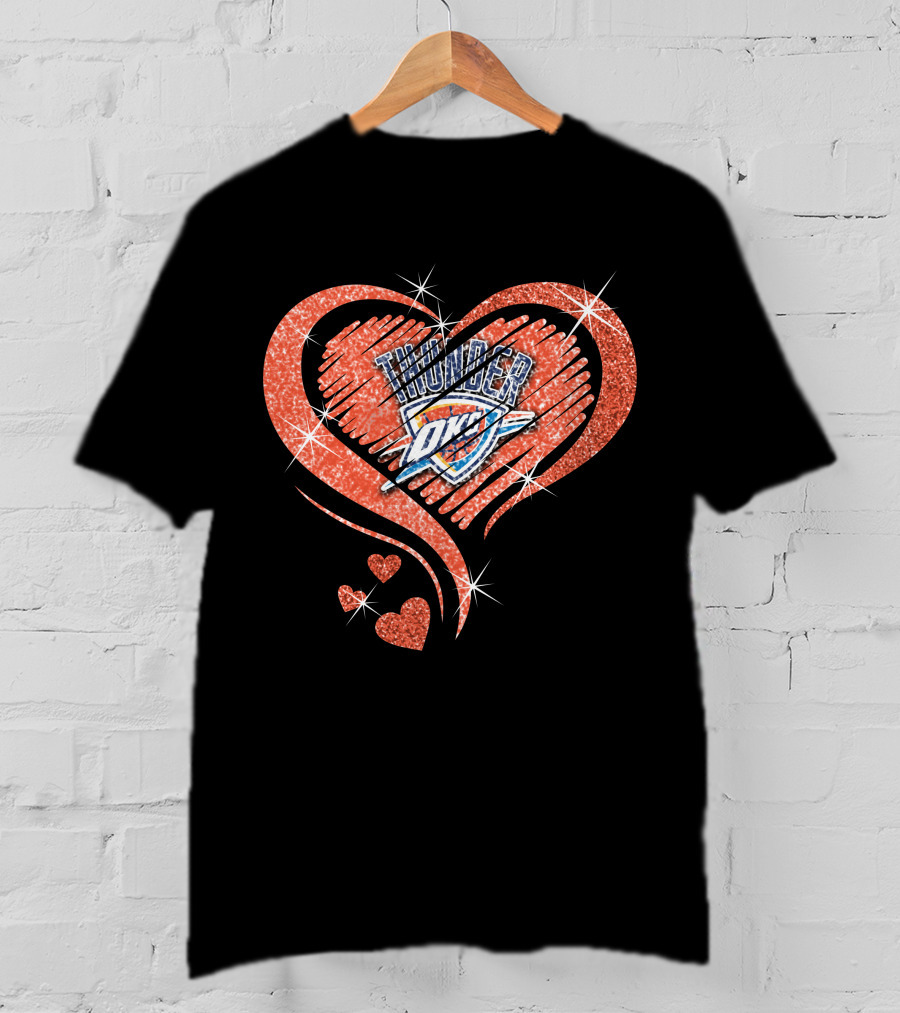 Heart Diamond OKC Thunder Sparkle T-Shirt