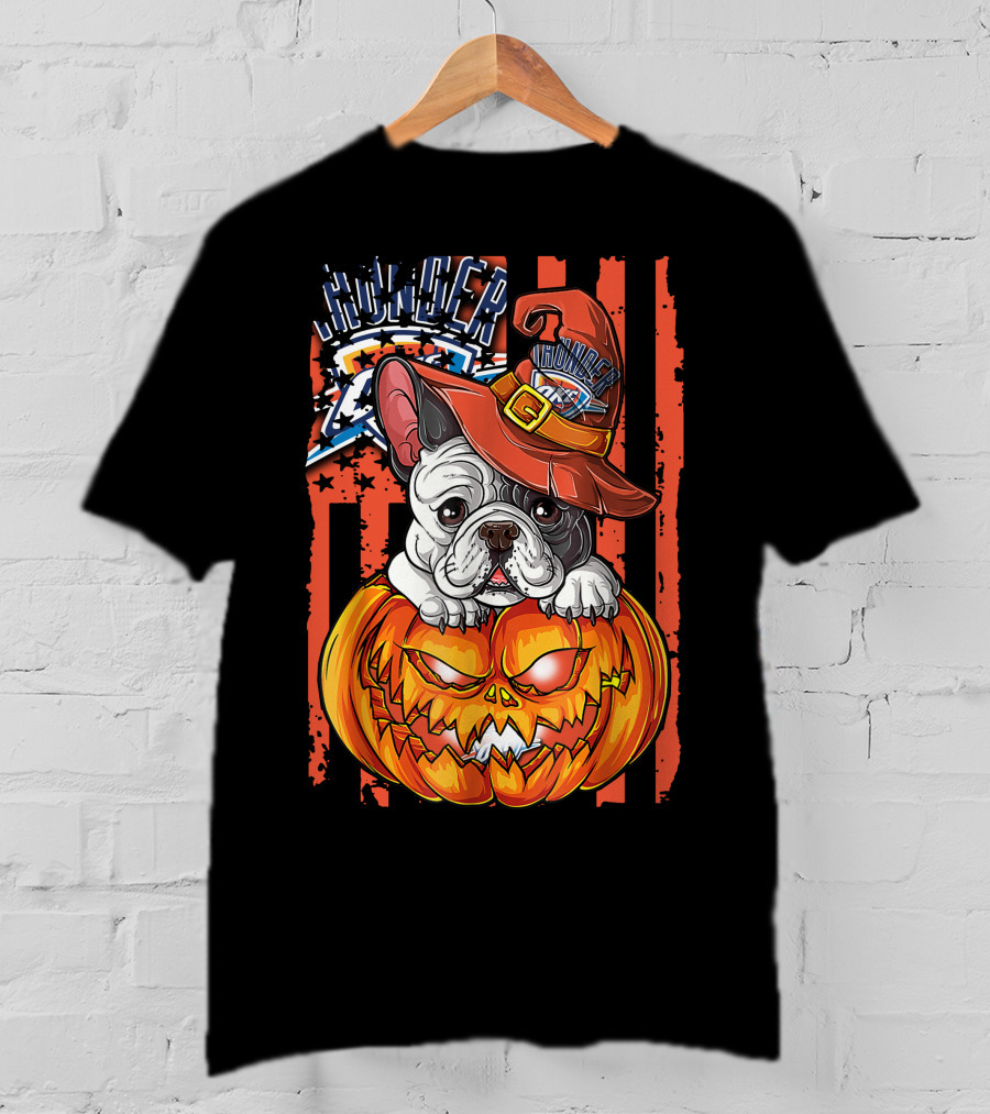 Hlw Bulldog Oklahoma City Thunder Halloween Pumpkin T-Shirt