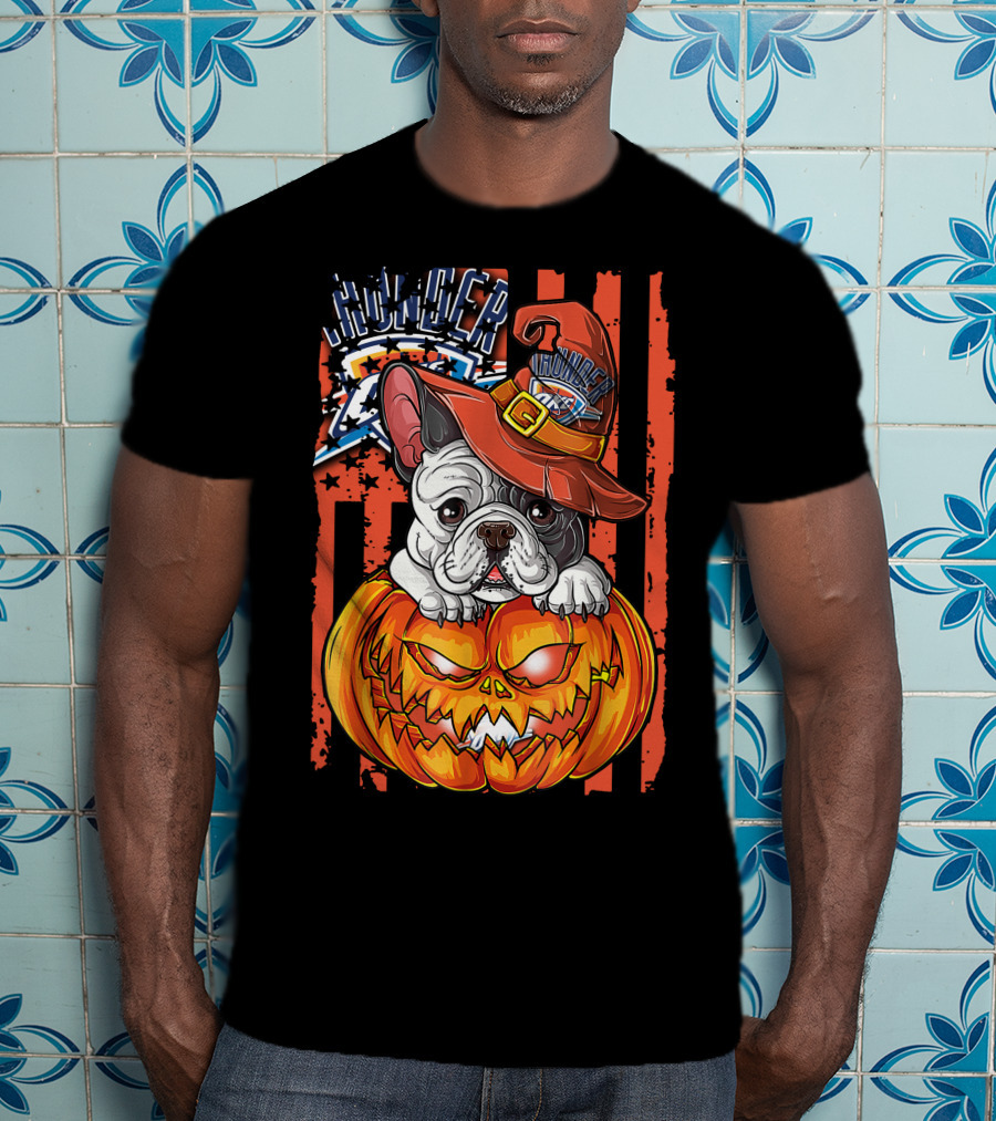 Hlw Bulldog Oklahoma City Thunder Halloween Pumpkin T-Shirt