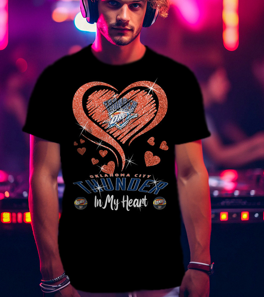Oklahoma City Thunder Sparkling Heart In My Heart T-Shirt