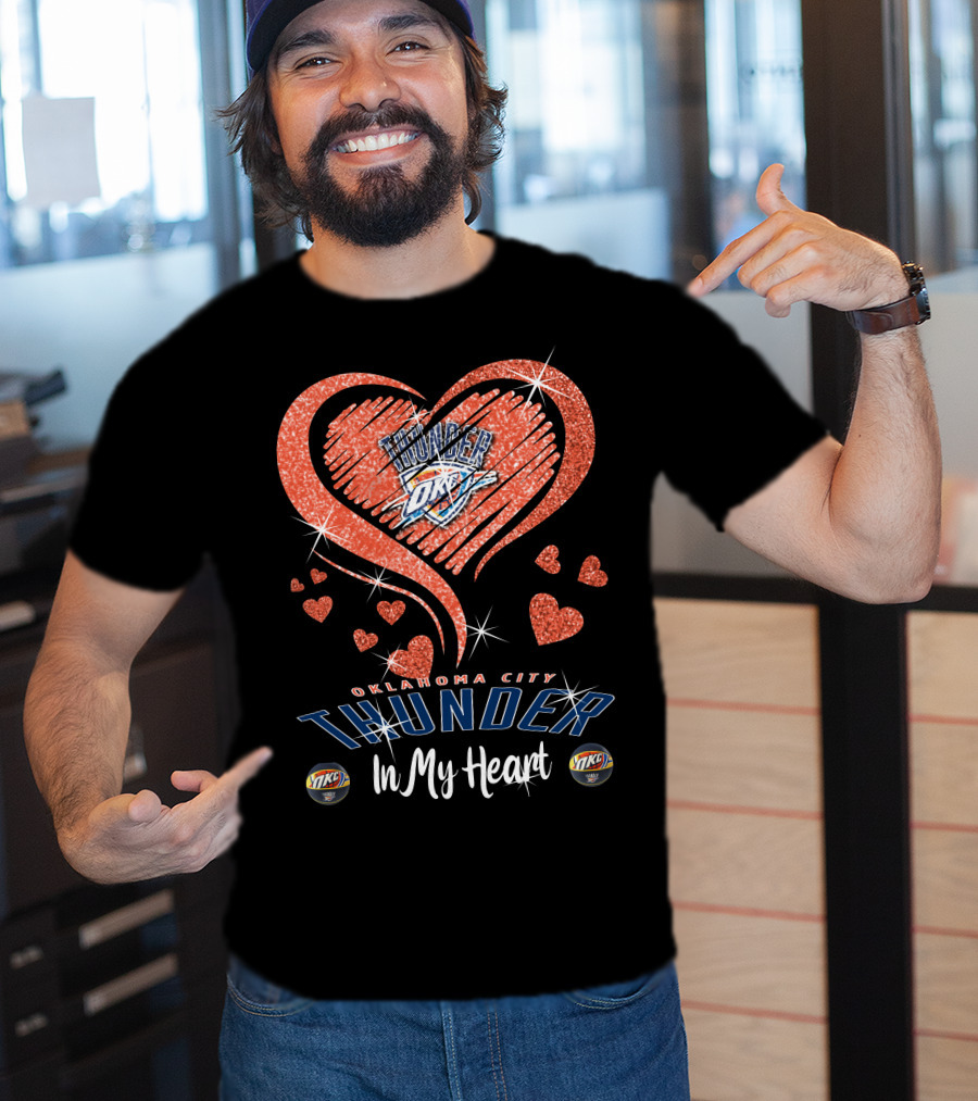 Oklahoma City Thunder Sparkling Heart In My Heart T-Shirt