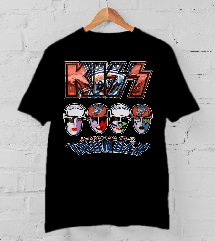 Kiss Oklahoma City Thunder Mascot Face Paint Display T-Shirt