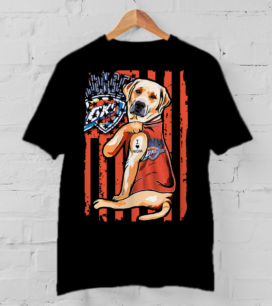 Labrador Retriever I Love Mom Oklahoma City Thunder T-Shirt