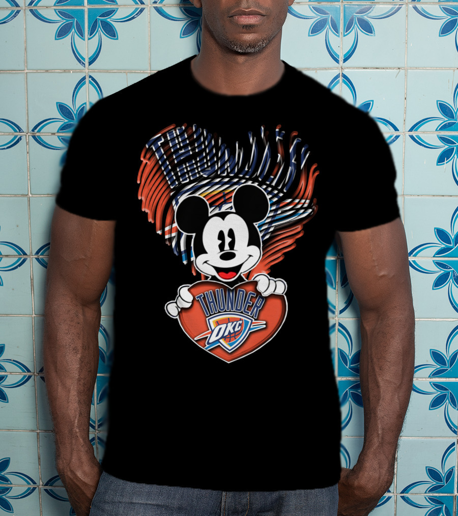 Thunder OKC Mickey Heart T-Shirt