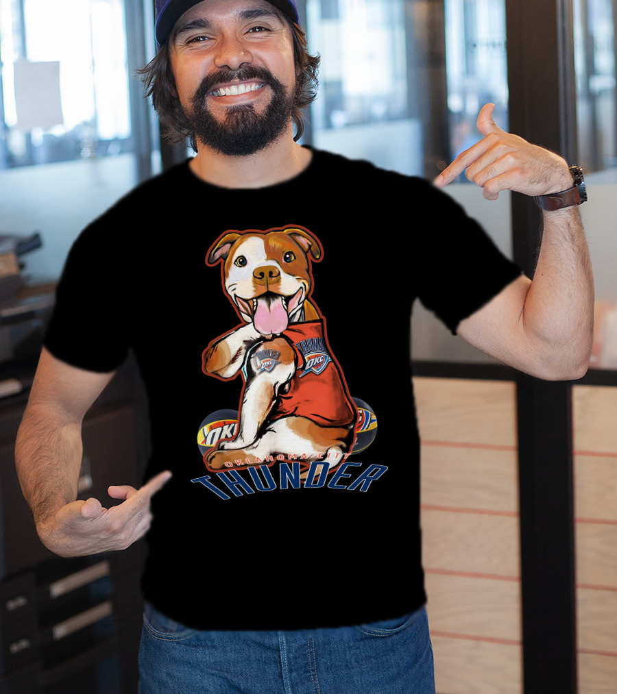 Oklahoma City Thunder Pitbull Dog OKC Basketball T-Shirt
