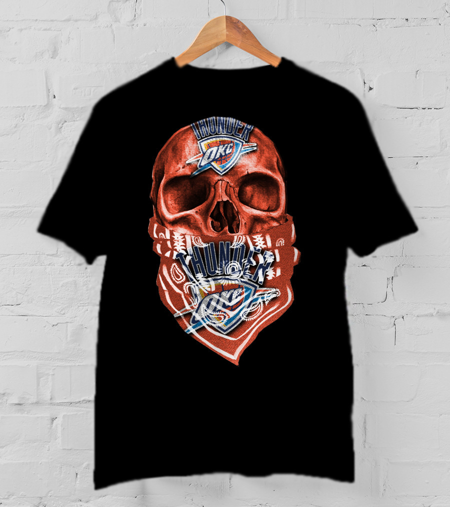 Skull Oklahoma City Thunder Logo Bandana T-Shirt