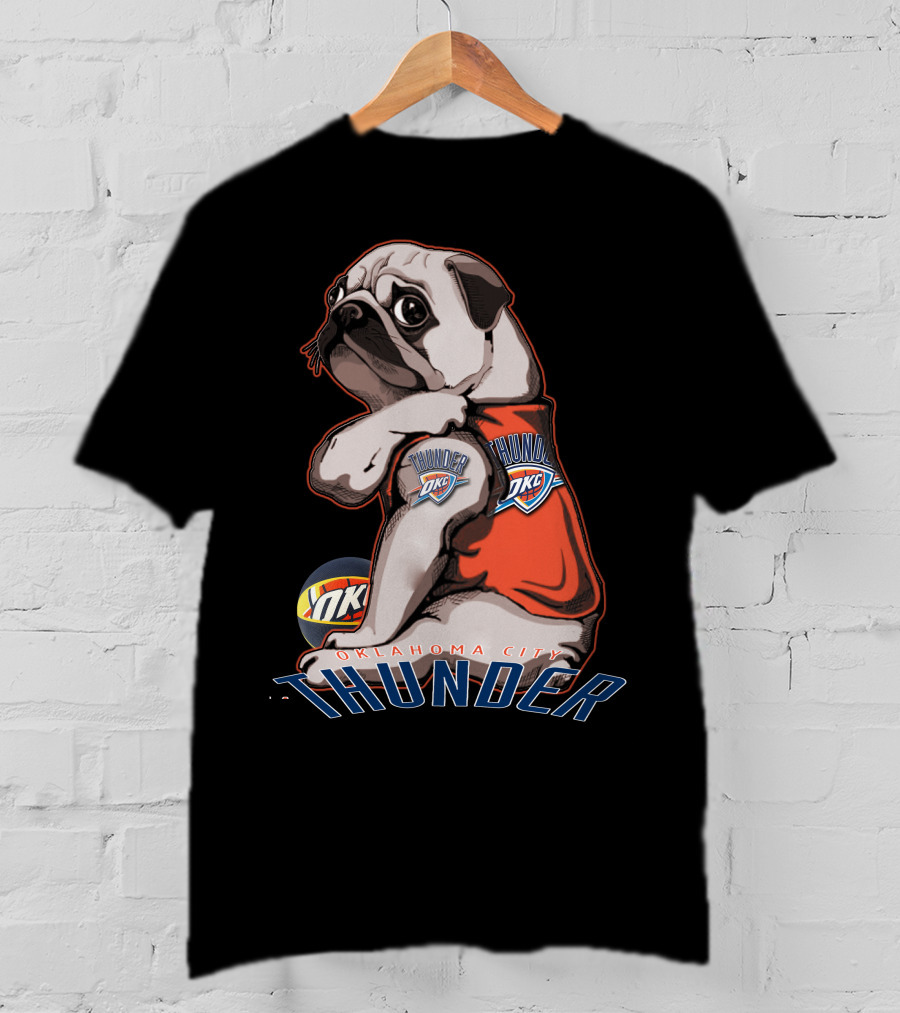 Oklahoma City Thunder Pug With DKC Thunder T-Shirt
