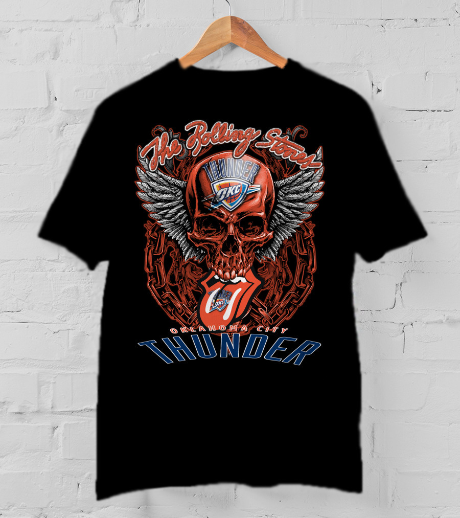 The Rolling Stones Thunder Oklahoma City Okc Skull And Tongue T-Shirt