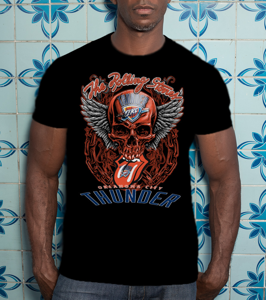 The Rolling Stones Thunder Oklahoma City Okc Skull And Tongue T-Shirt