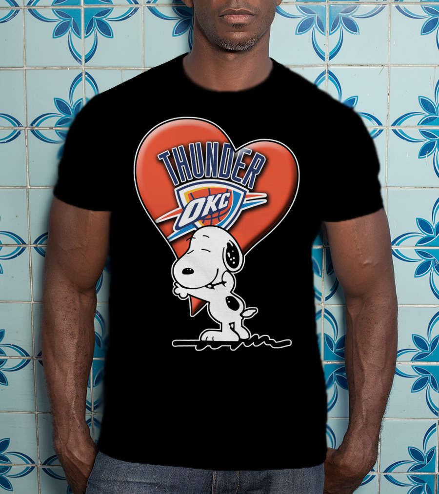 Snp V1 Oklahoma City Thunder Okc Snoopy Heart T-Shirt