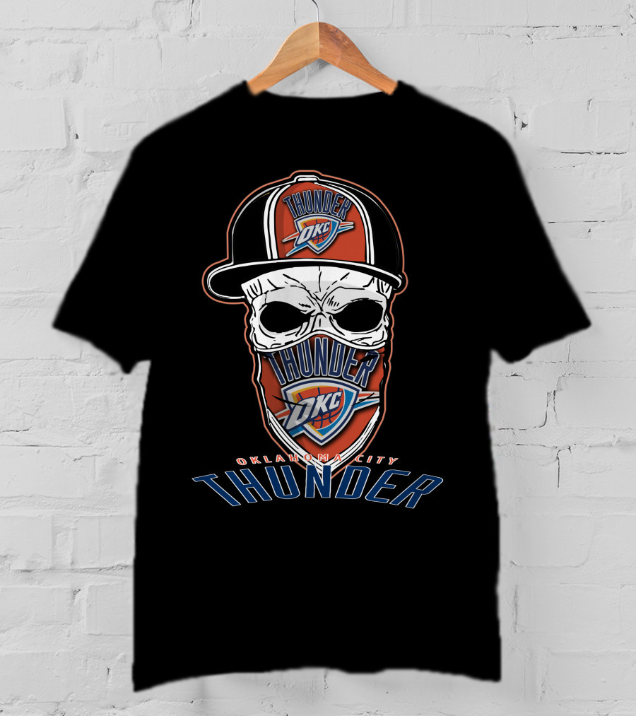Thunder OCK Oklahoma City Skull Hat T-Shirt