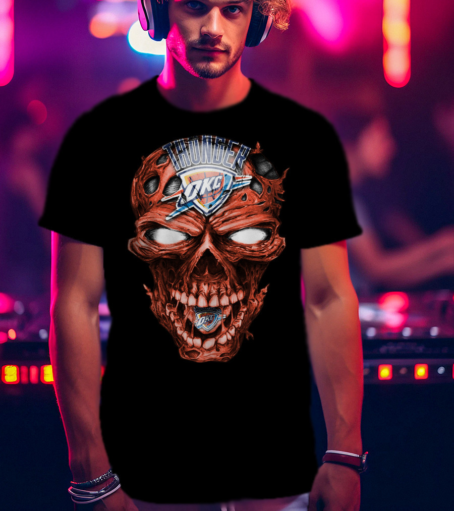 Oklahoma City Thunder Skull OKC Thunder T-Shirt