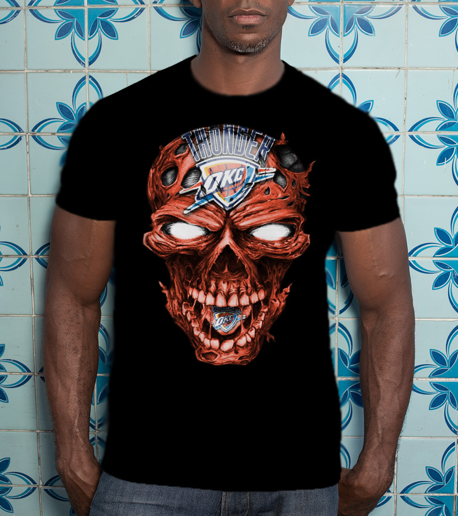 Oklahoma City Thunder Skull OKC Thunder T-Shirt