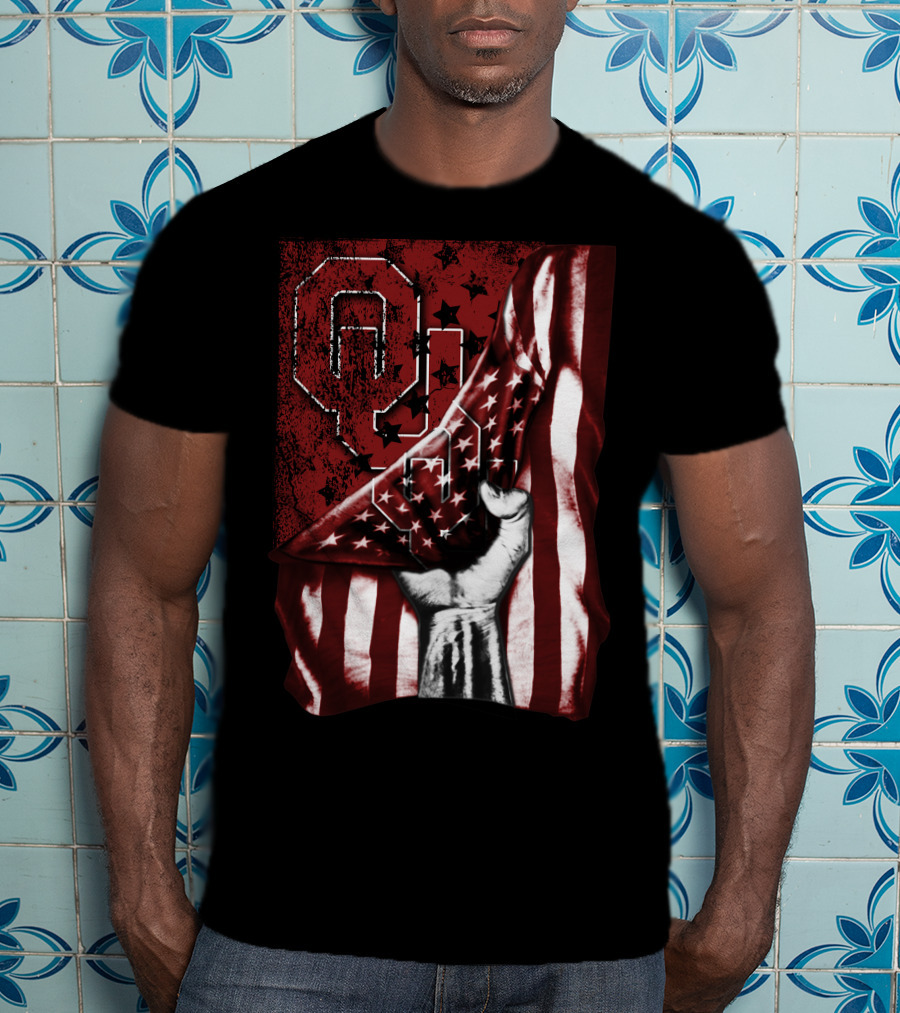 Oklahoma Sooners Flag Stars And Stripes Hand T-Shirt