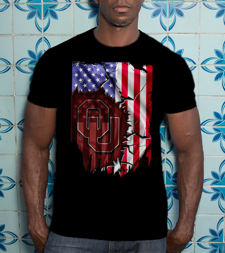 American Flag Oklahoma Sooners OU T-Shirt