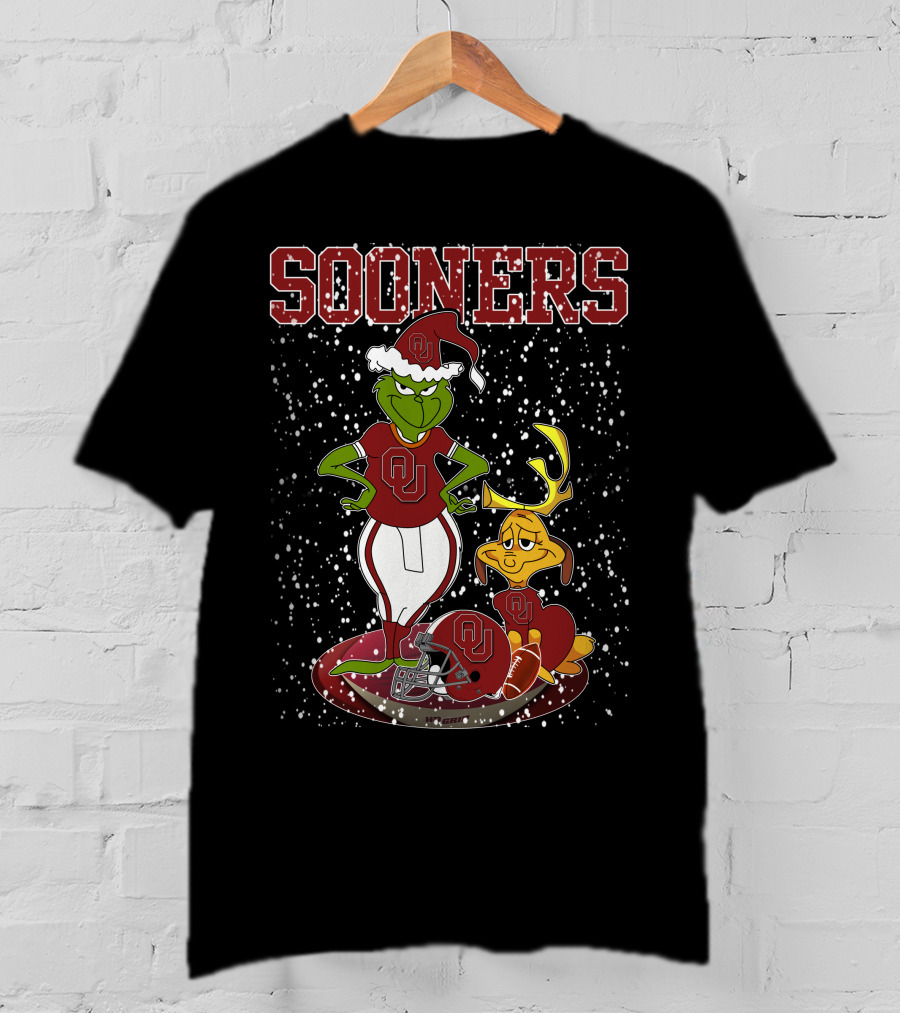 Grinchxmas Oklahoma Sooners Holiday Sweater Santa Max OU Football T-Shirt