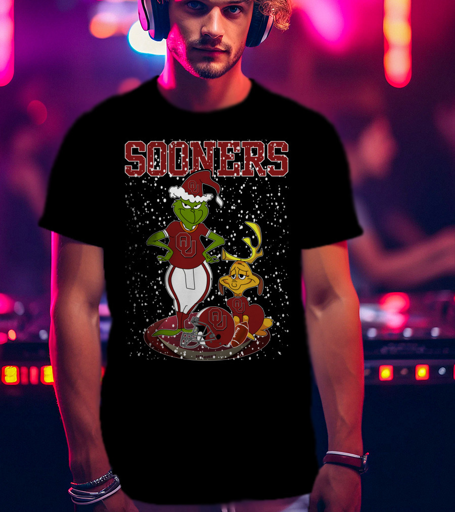 Grinchxmas Oklahoma Sooners Holiday Sweater Santa Max OU Football T-Shirt