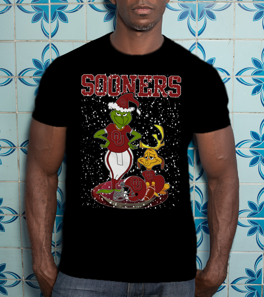 Grinchxmas Oklahoma Sooners Holiday Sweater Santa Max OU Football T-Shirt
