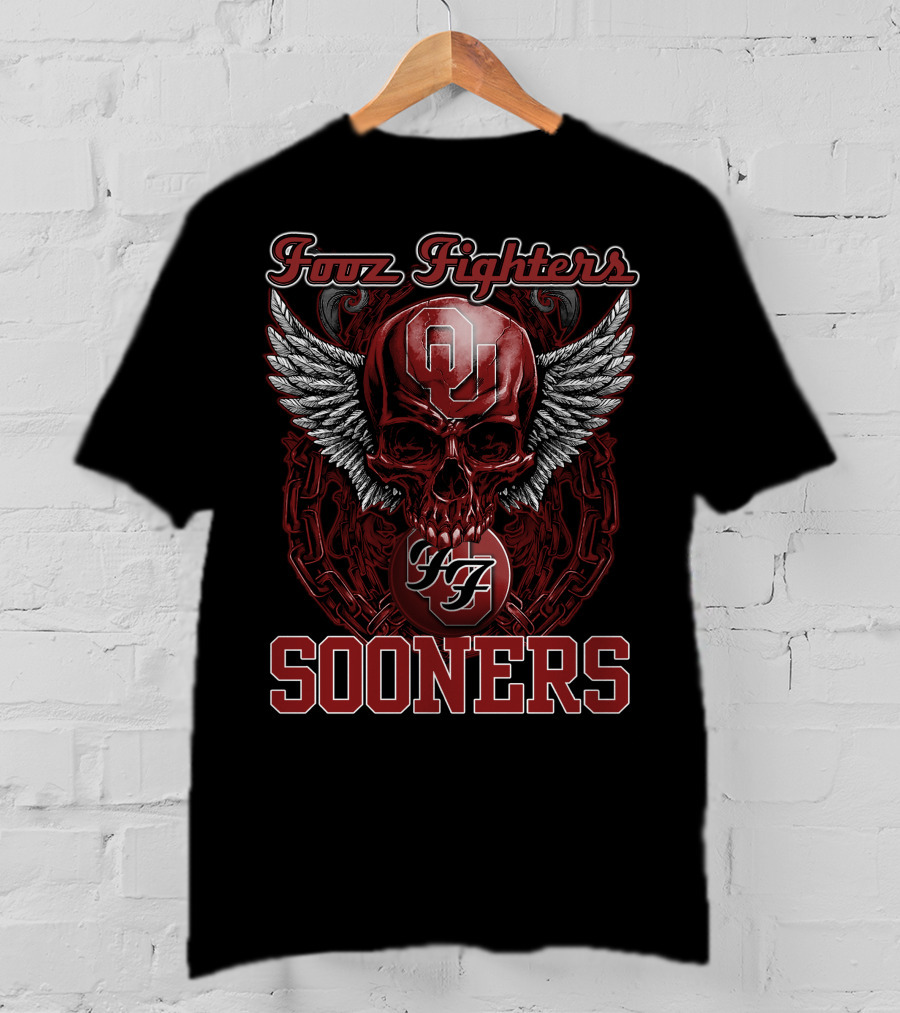 Foo Fighters OU Sooners Skull Wings T-Shirt