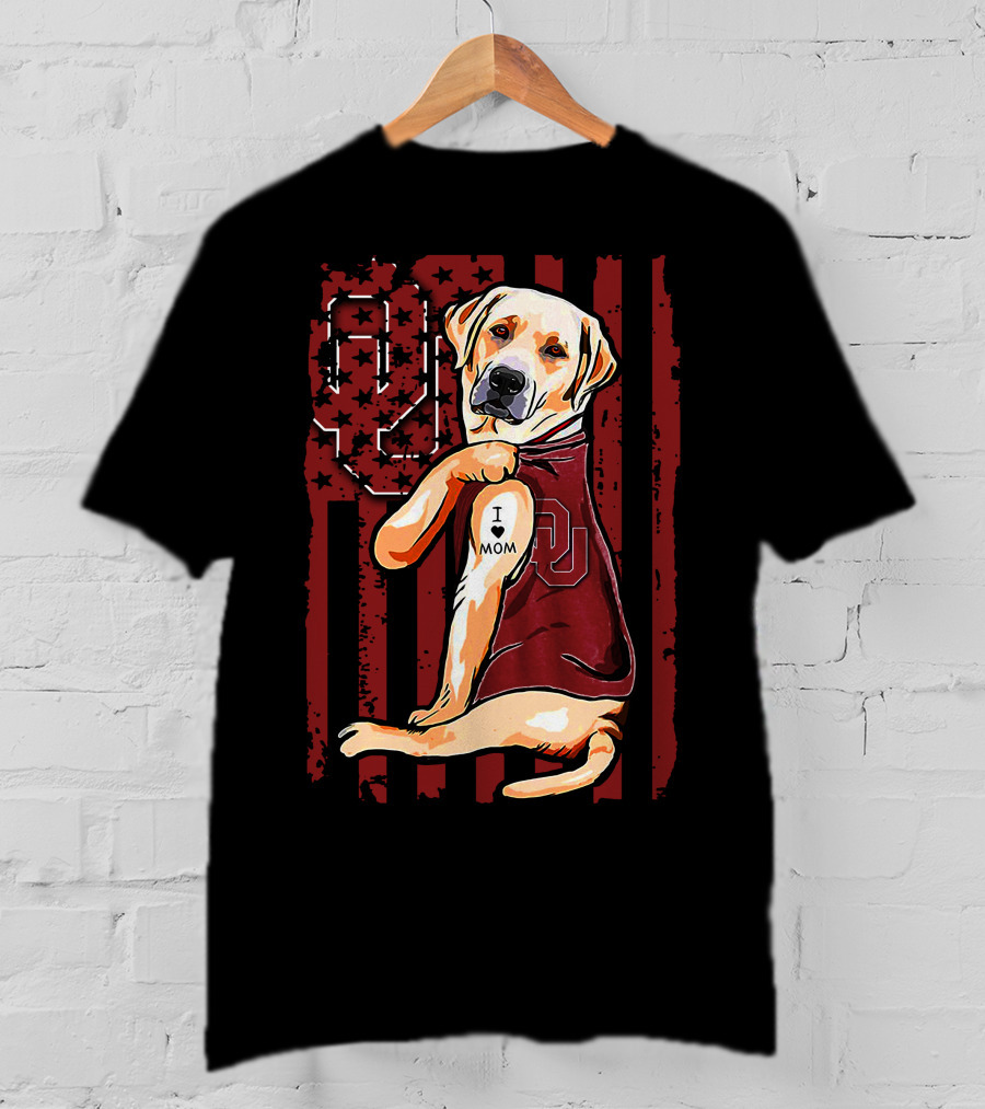 OU Labrador Retriever I Love Mom Oklahoma Sooners T-Shirt