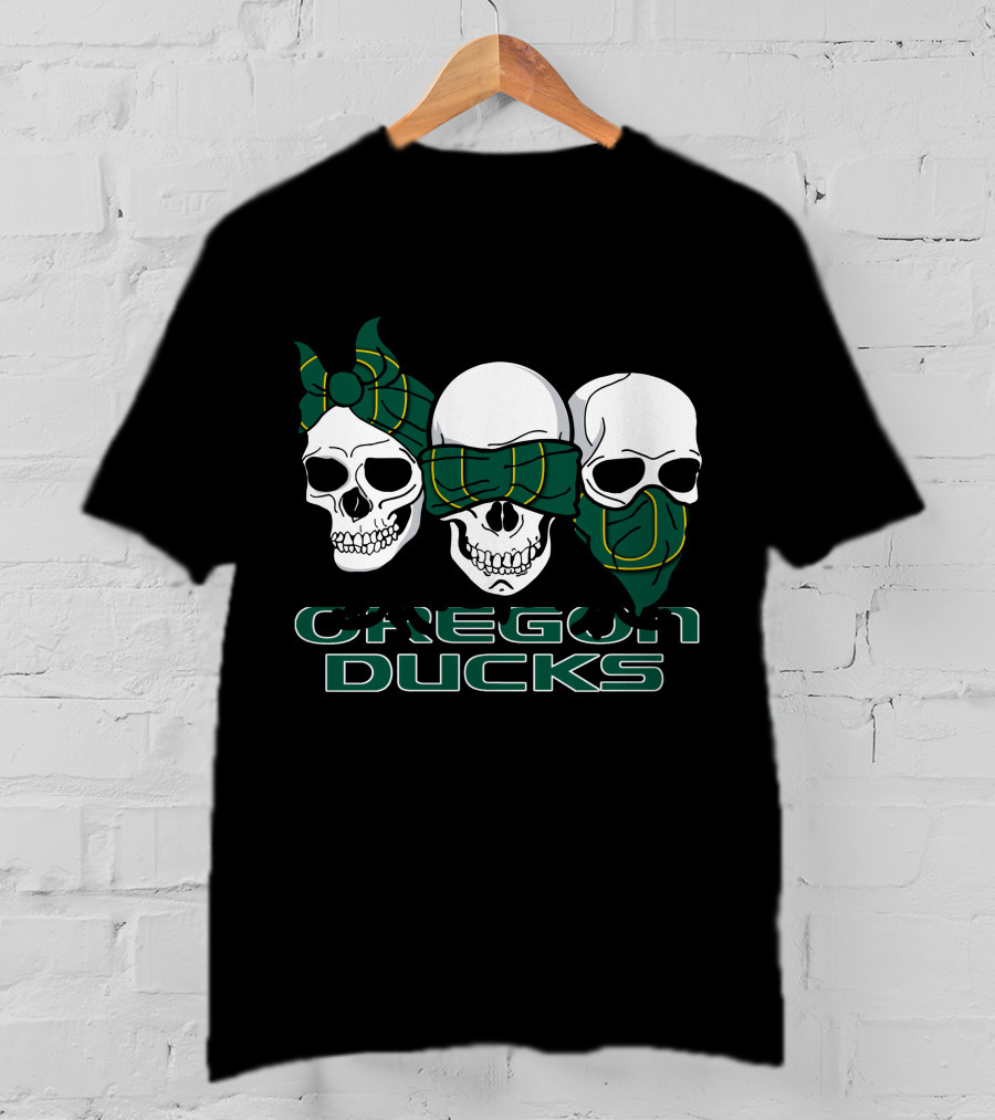 3 Skull Oregon Ducks Bandana T-Shirt