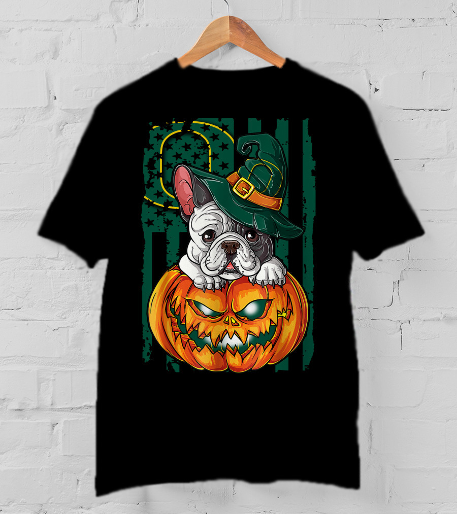 Hlw Bulldog Oregon Ducks Halloween Pumpkin Wizard Hat T-Shirt