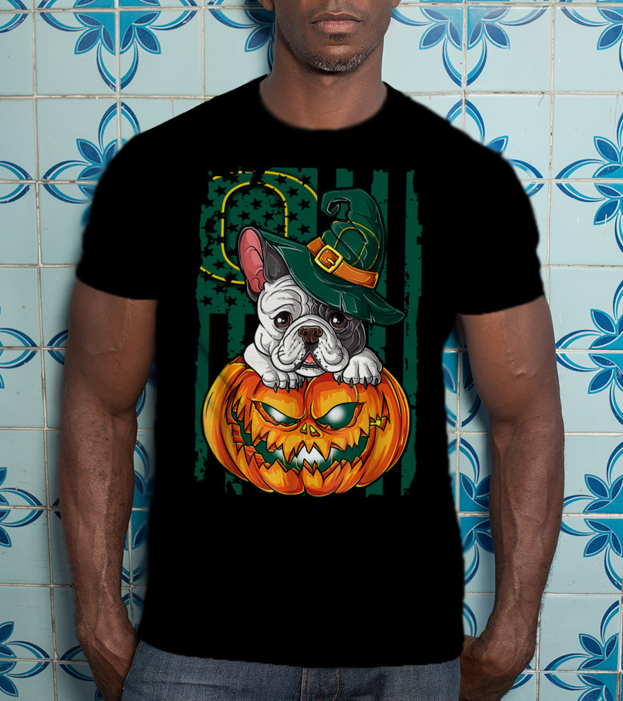 Hlw Bulldog Oregon Ducks Halloween Pumpkin Wizard Hat T-Shirt