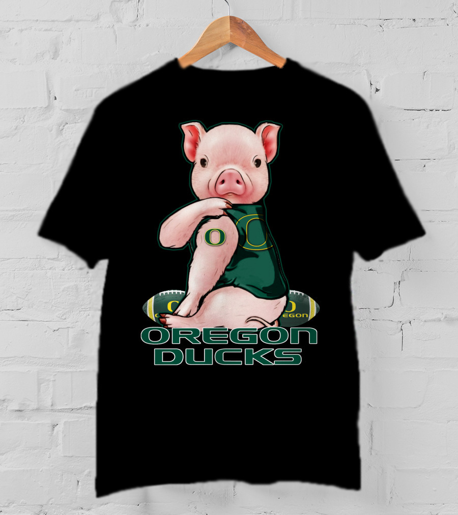 Pig Wearing Oregon Ducks Football Jersey T-Shirt