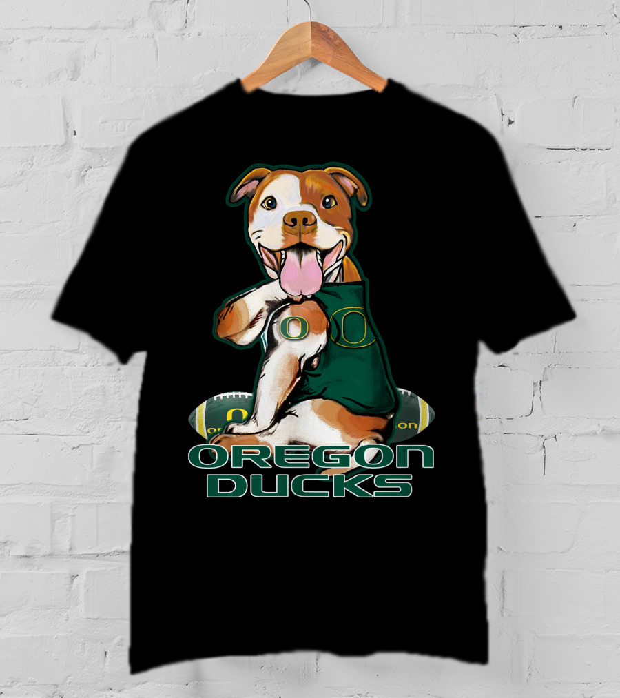 Pittbull Oregon Ducks Football Team Spirit Dog T-Shirt