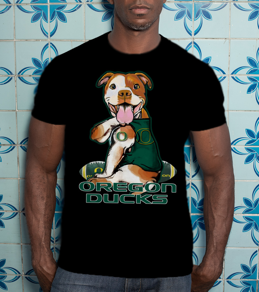 Pittbull Oregon Ducks Football Team Spirit Dog T-Shirt