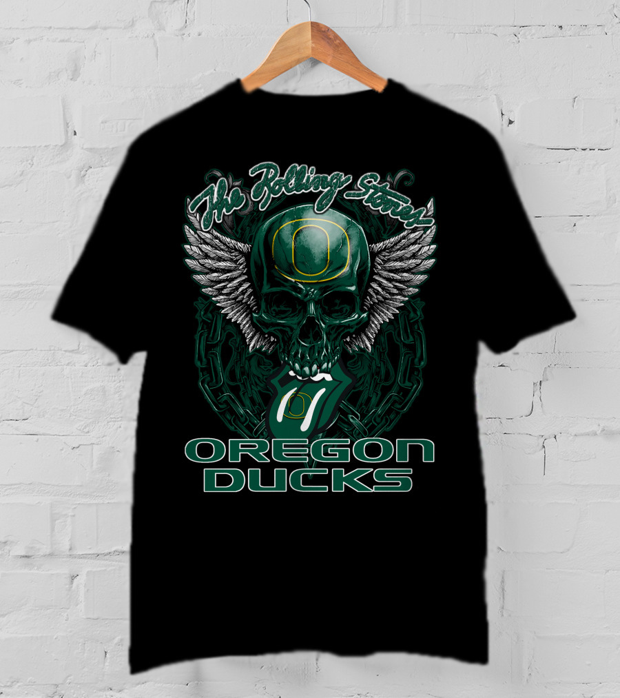 The Rolling Stones Oregon Ducks Winged Skull T-Shirt